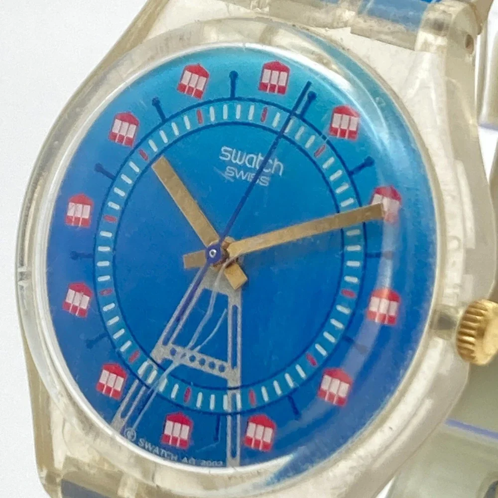 Swatch Time For Vienna Watch 33mm Gent Blue Swiss Made GZ179 New Battery 8.5